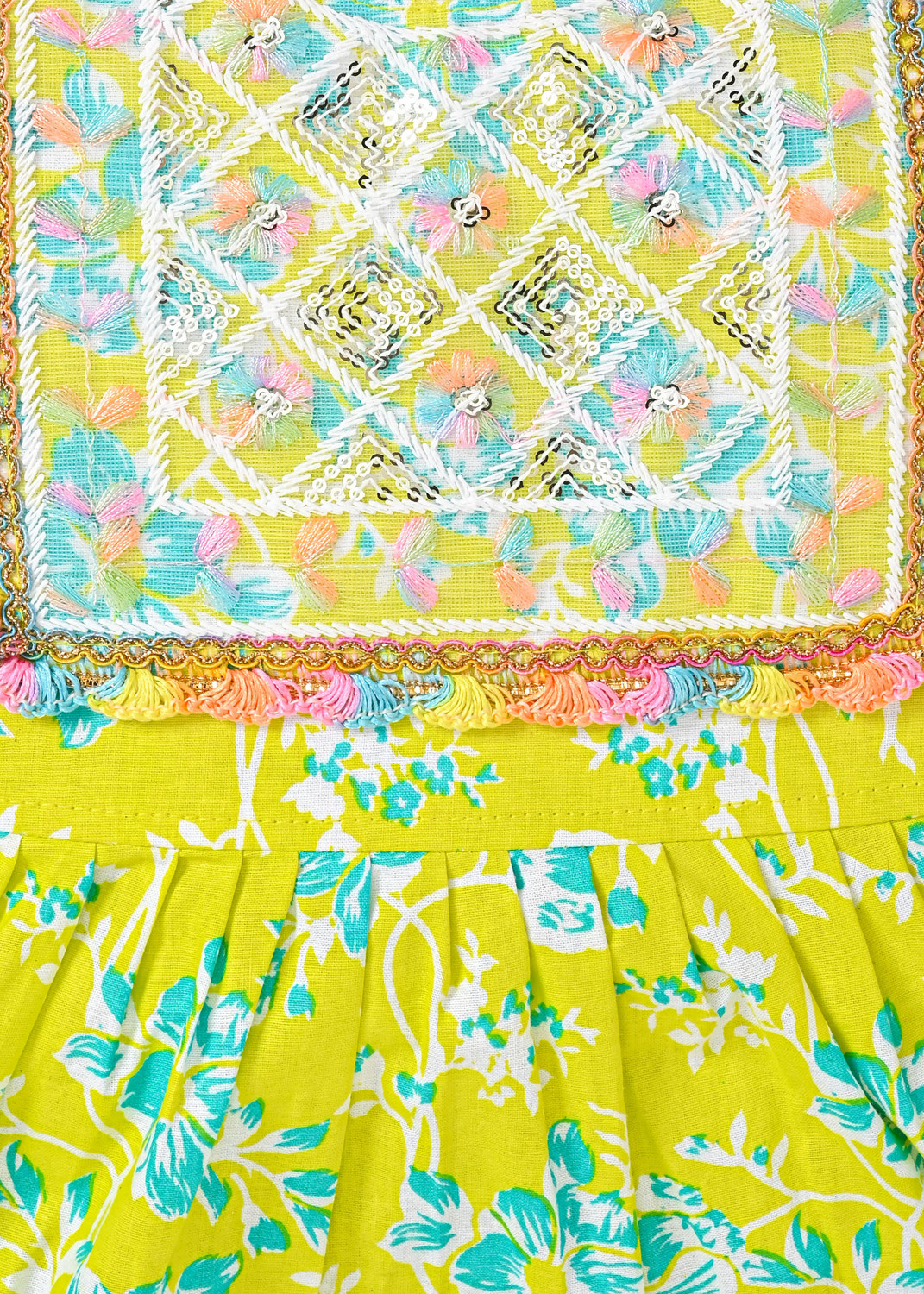 Image of Ar creation Baby Girls Casual Dress Pyjama (Yellow)