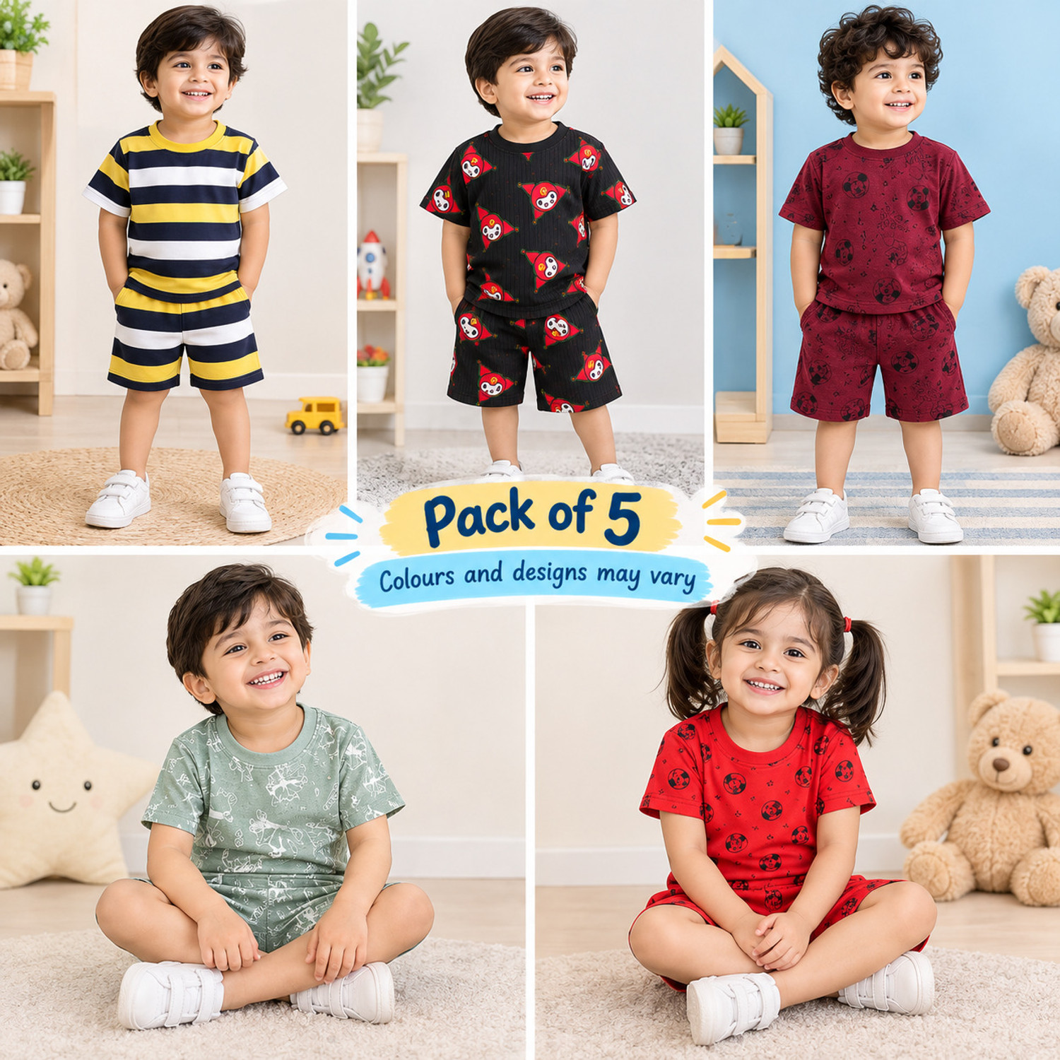 Image of Lariyo kids wear Baby Boys & Baby Girls Casual T-shirt Shorts