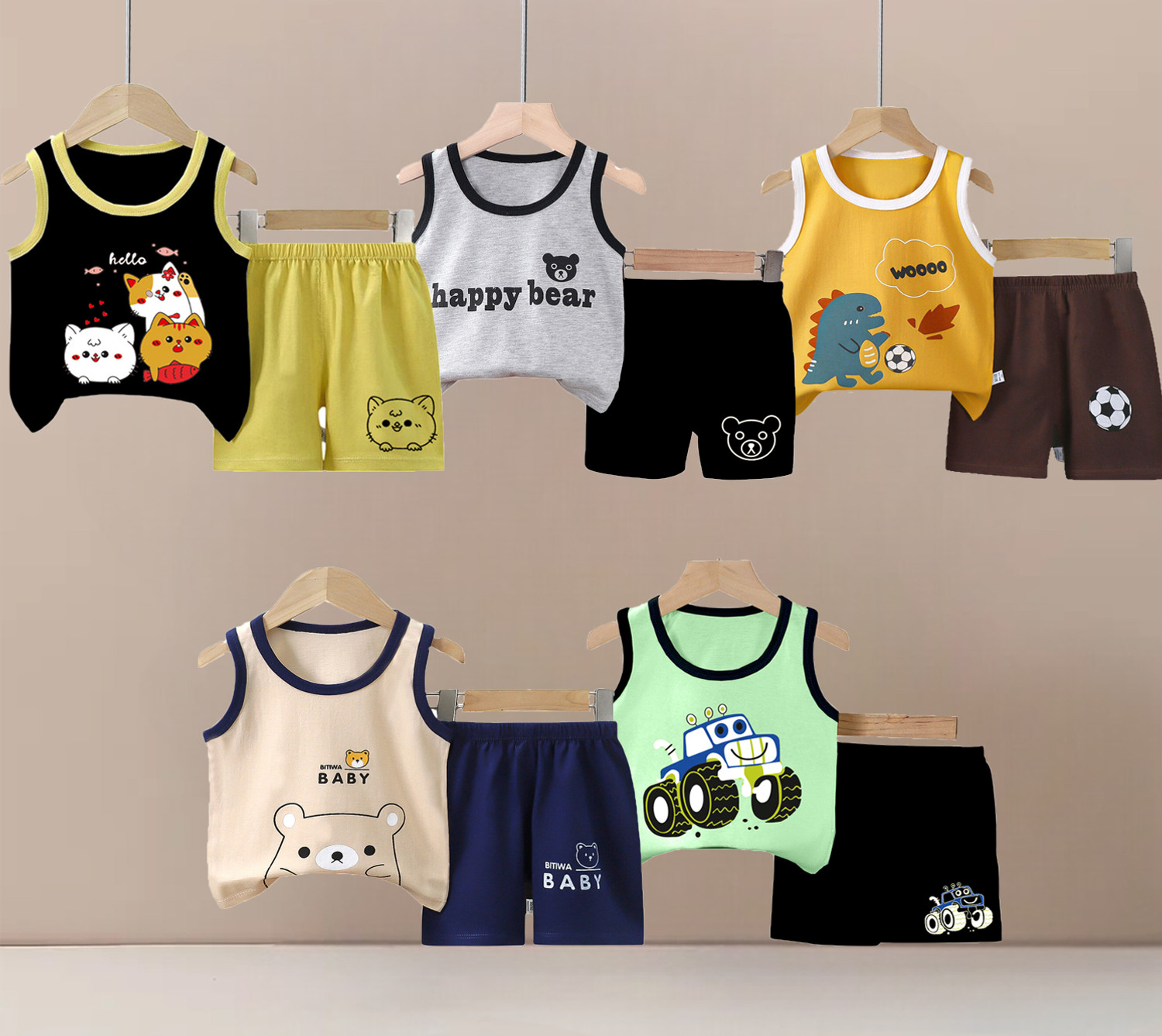 Image of Cute N Tight Baby Boys & Baby Girls Casual Vest Shorts