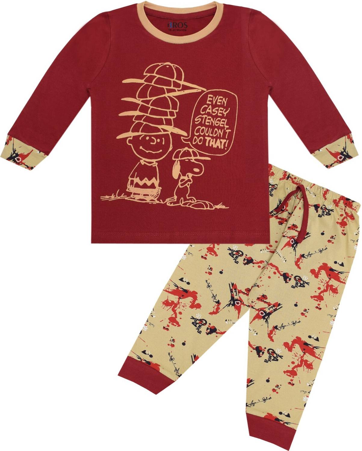 3BROS Baby Boys & Baby Girls Party(Festive) T-shirt Pyjama