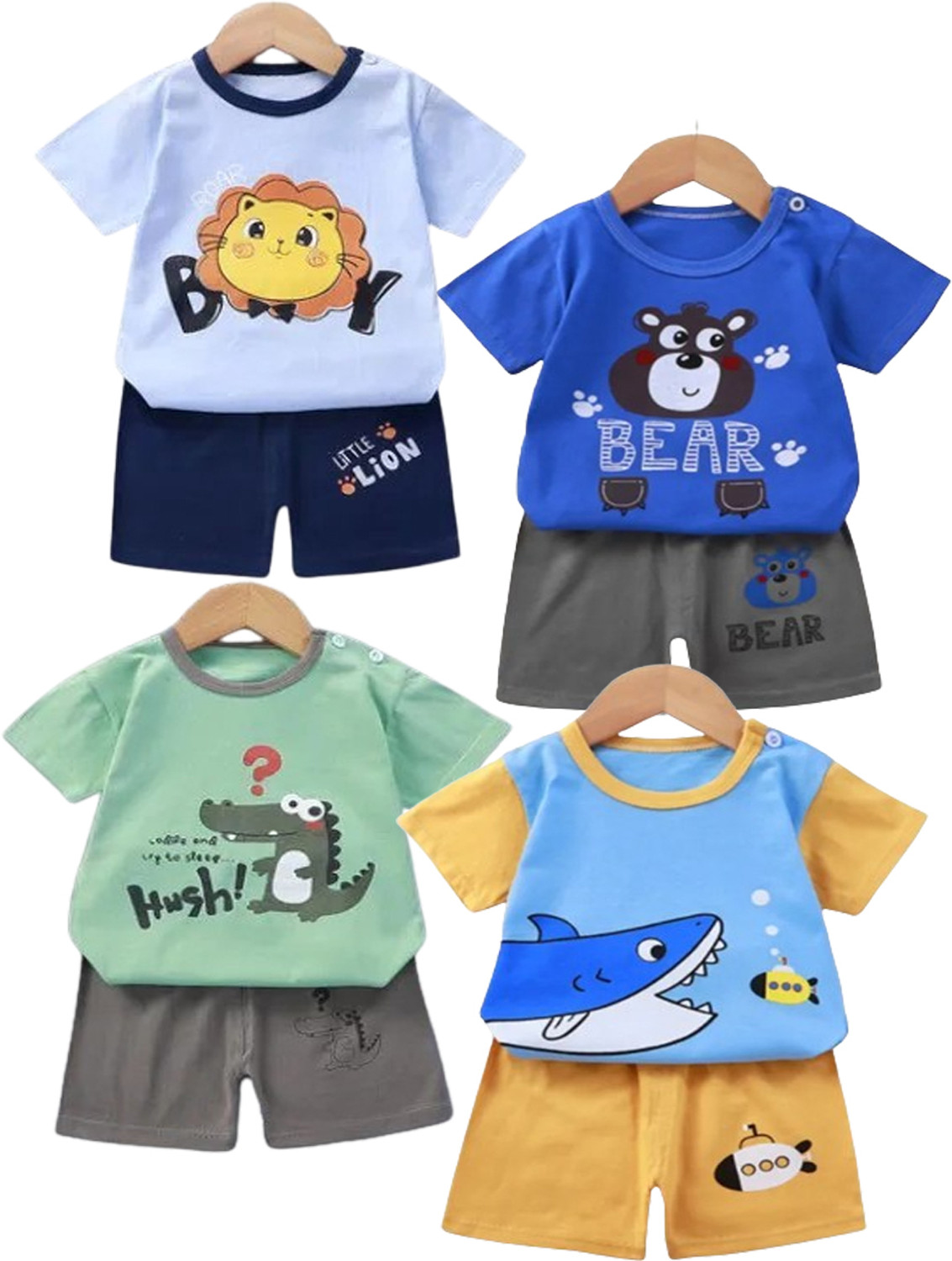 Image of Cute N Tight Baby Boys & Baby Girls Casual T-shirt Shorts