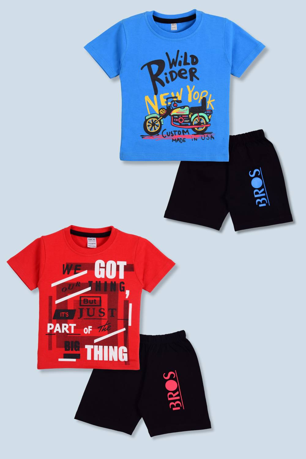 3BROS Boys & Girls Casual T-shirt Shorts