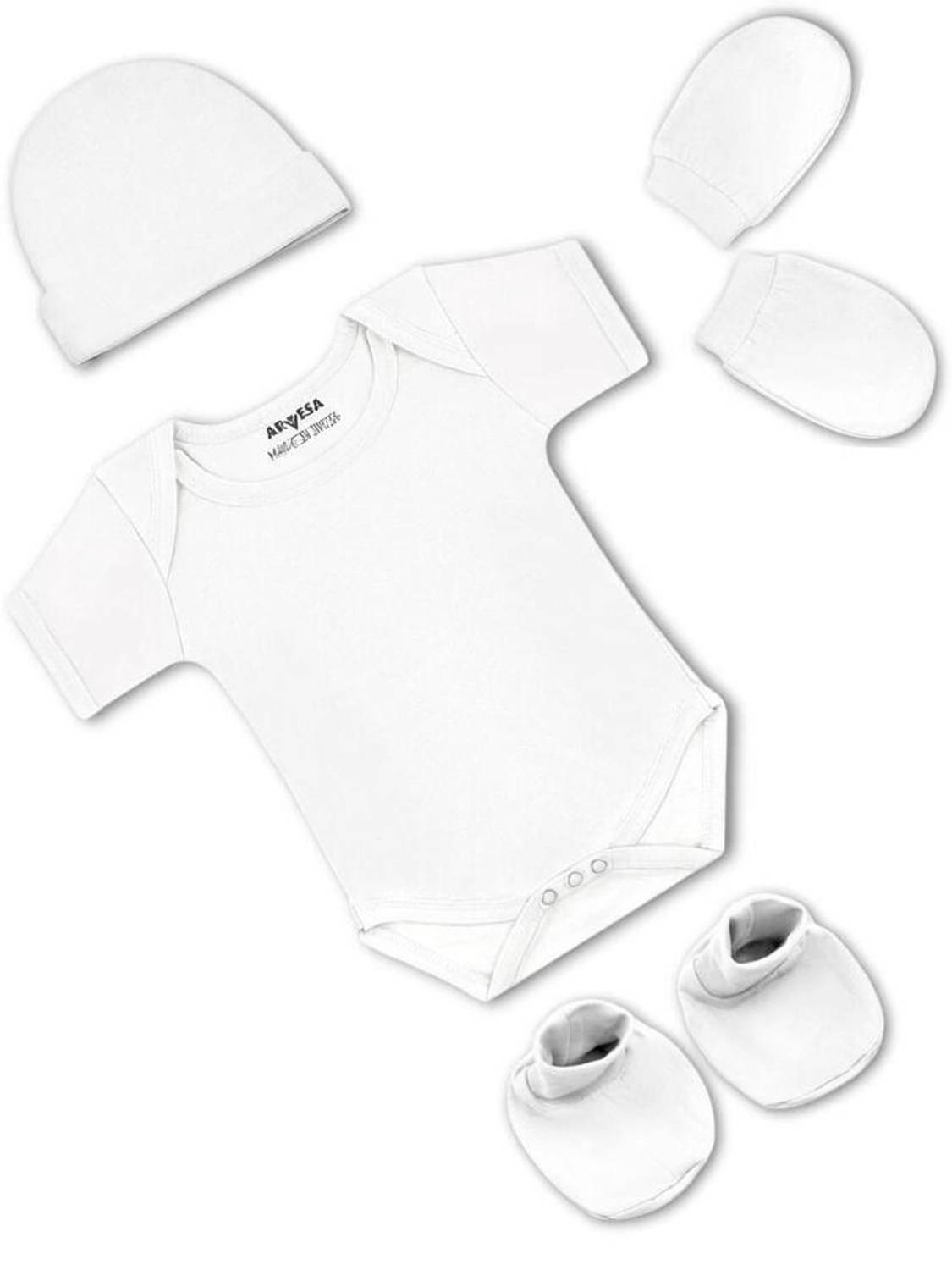 ARVESA Baby Boys & Baby Girls Casual Romper Cap, Bootie, Mitten