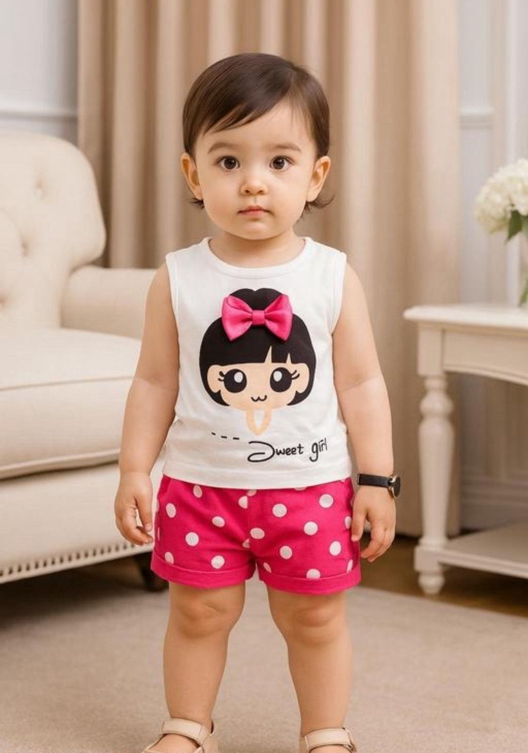 Image of MUSNAHGARMENTS Girls Casual T-shirt Shorts