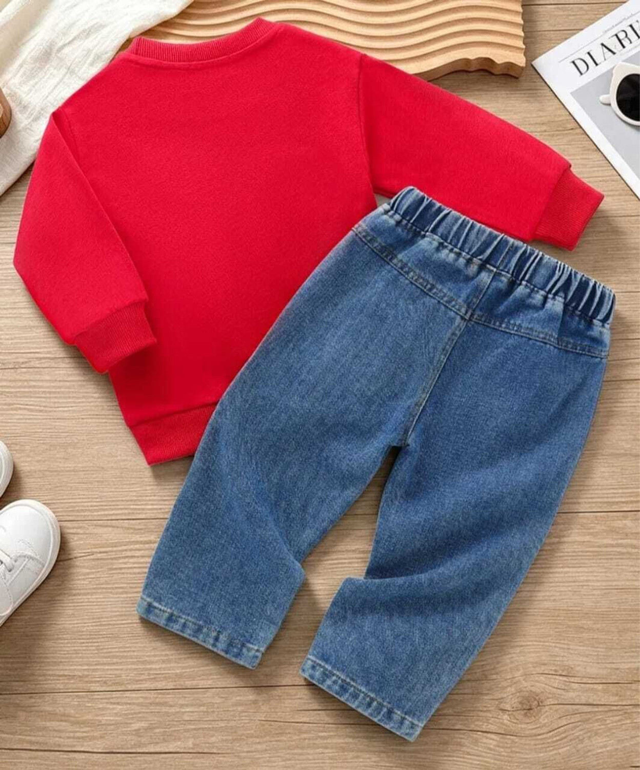 Image of ELPIXIE FASHION Baby Boys & Baby Girls Casual T-shirt Dress, Jeans