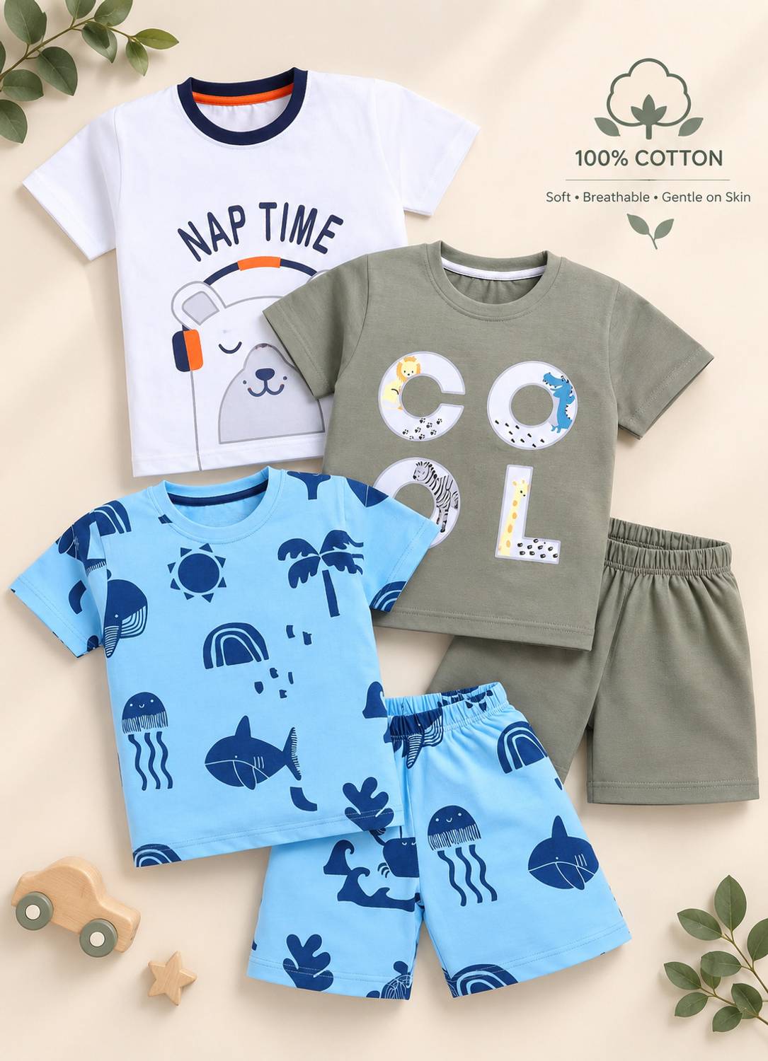 Blushh Berry Boys Casual T-shirt Shorts