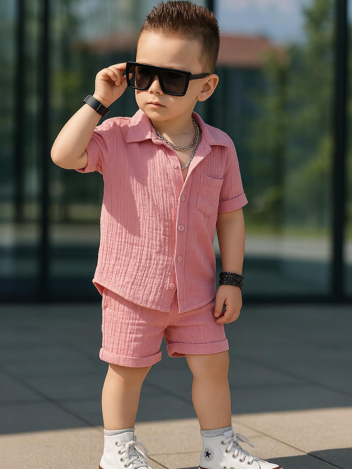Image of PLUSEBURRY Baby Boys Casual Shirt Shorts