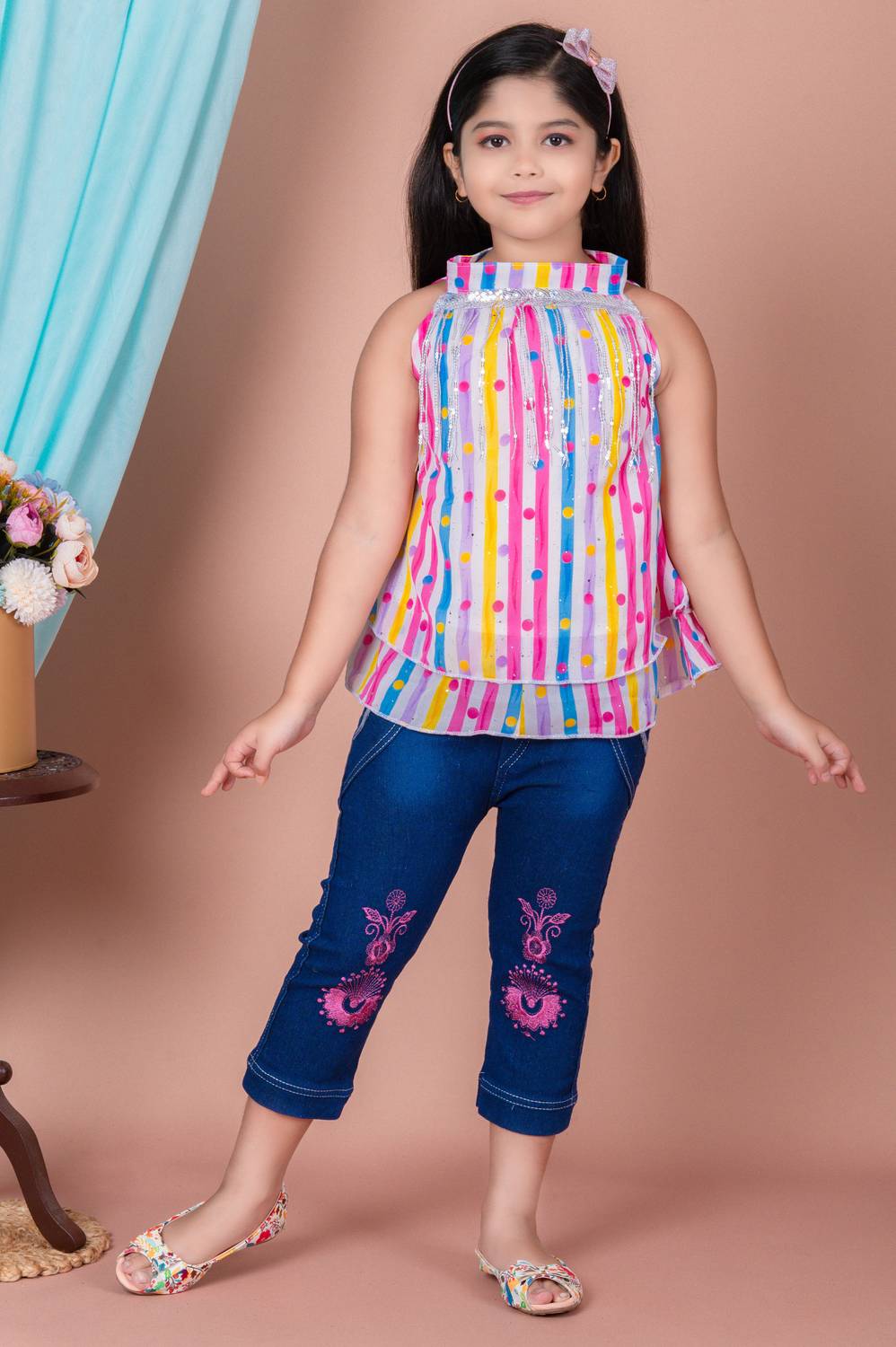 AFTAB DRESSES Girls Party(Festive) Top Pant