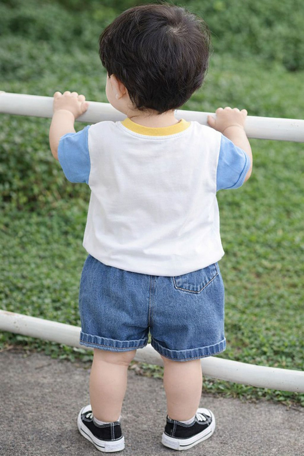Image of ALL KIDSS CHOICE Baby Boys Casual T-shirt Shorts (White)