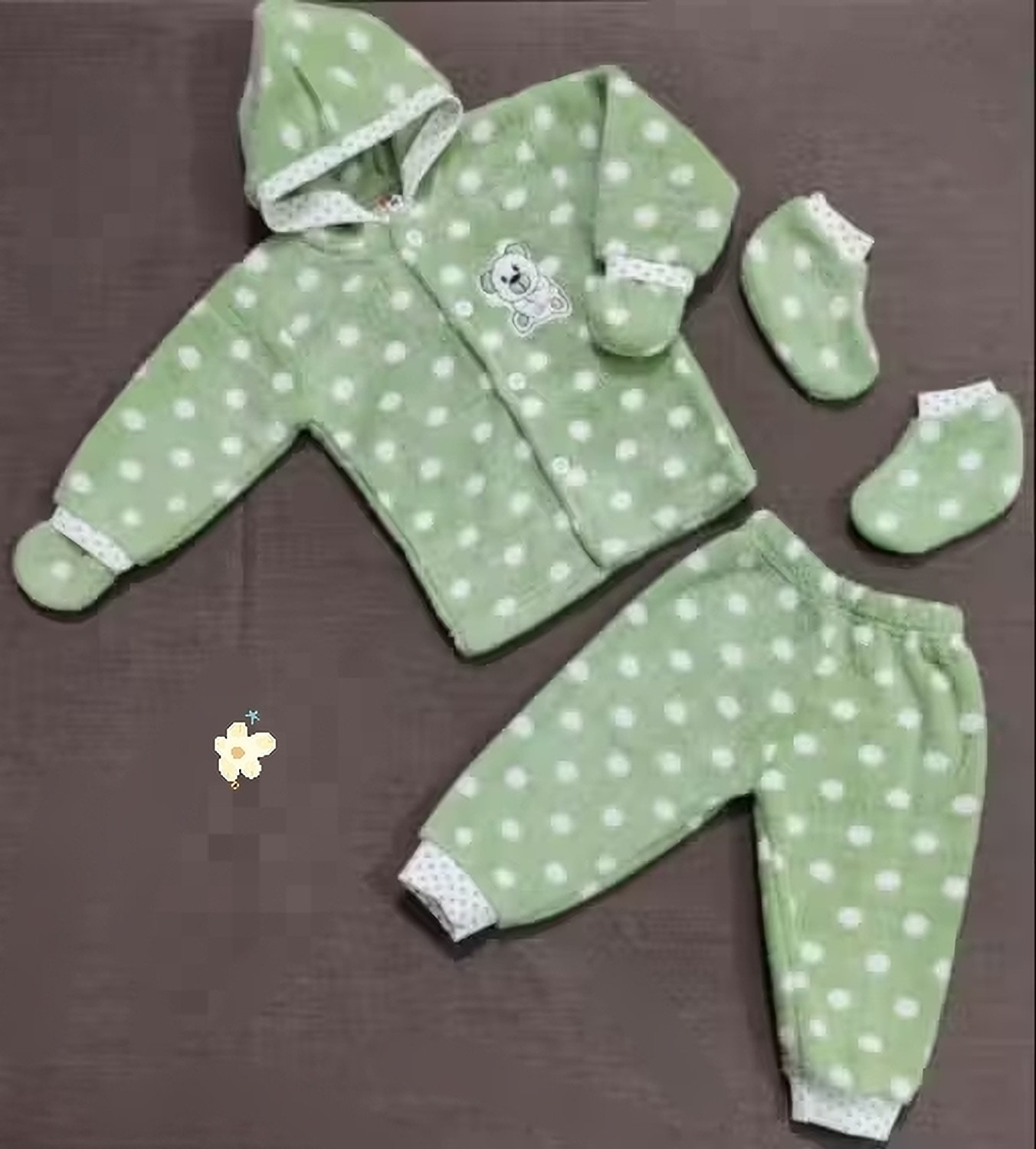 Image of Tashvi Fashion Baby Boys & Baby Girls Casual Cardigan Sweater, Pant, Bootie (Green)