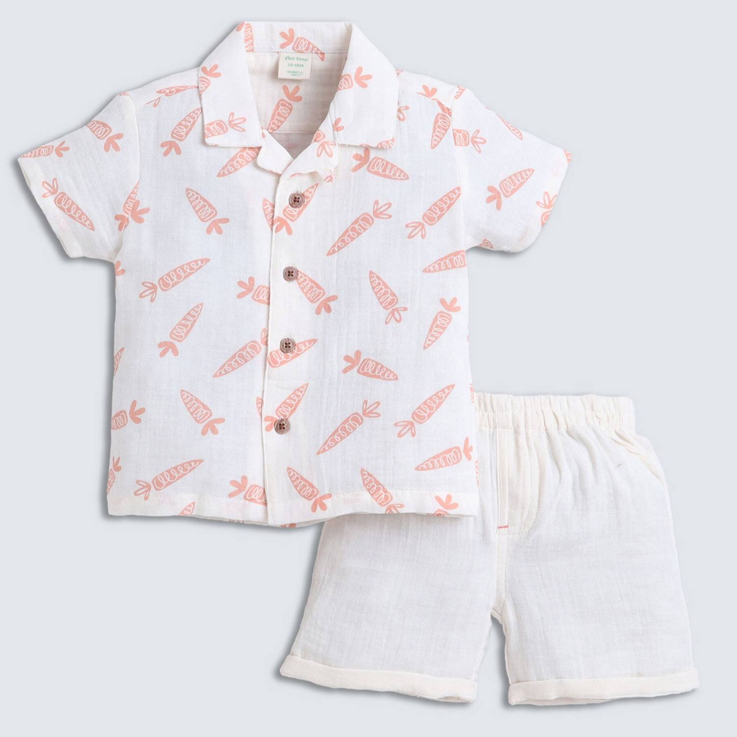 1st Step Baby Boys & Baby Girls Casual Shirt Shorts