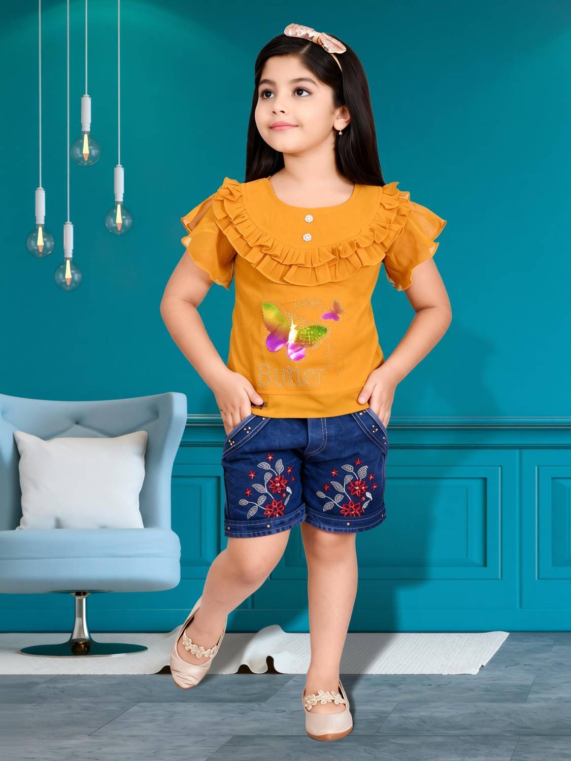 alvion Girls Party(Festive) Top Shorts