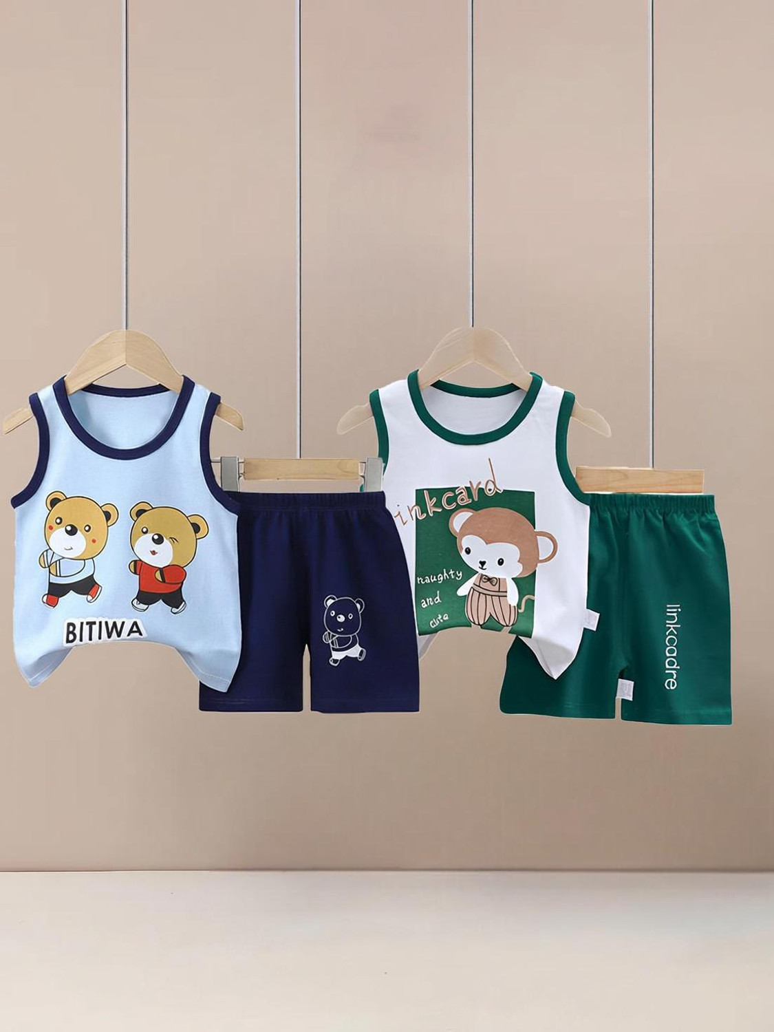 Image of Cute N Tight Baby Boys & Baby Girls Casual Vest Shorts
