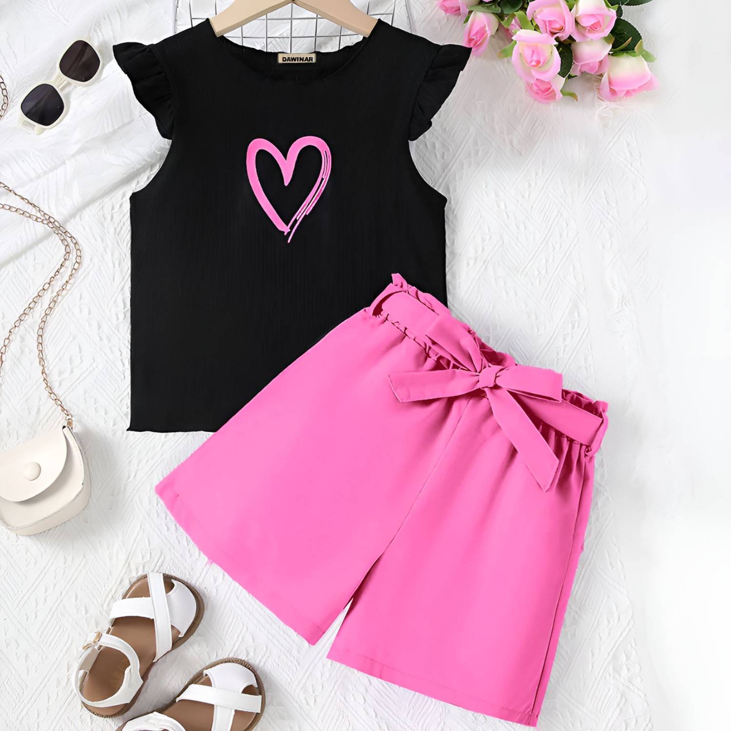 4 YOU Baby Girls Party(Festive) Top Shorts