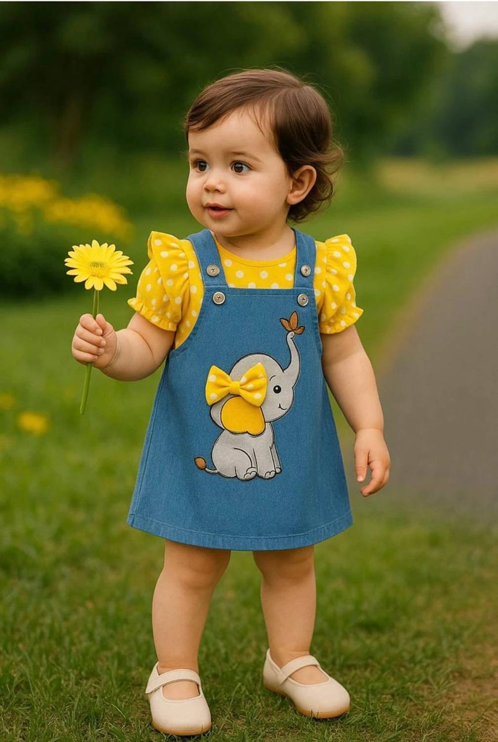 Aazeen fashion Baby Girls Party(Festive) Top Dungaree