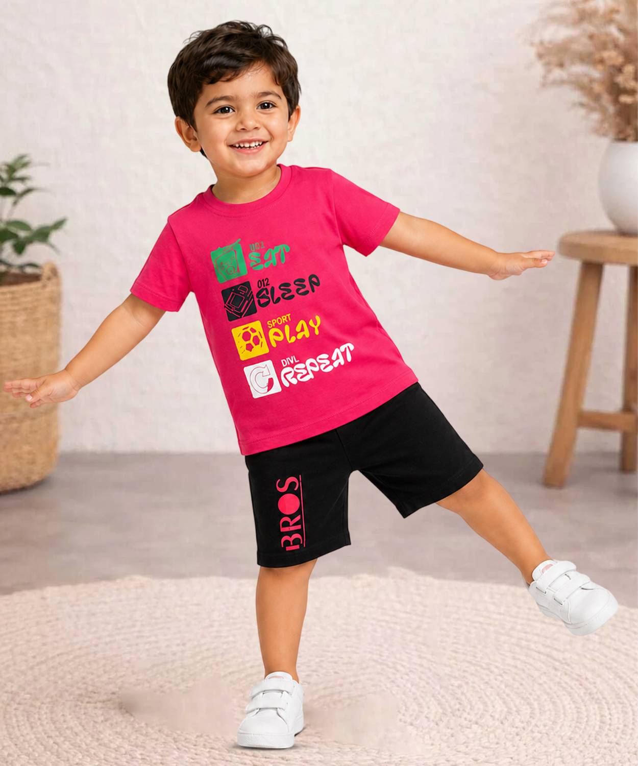 3BROS Boys Casual T-shirt Shorts