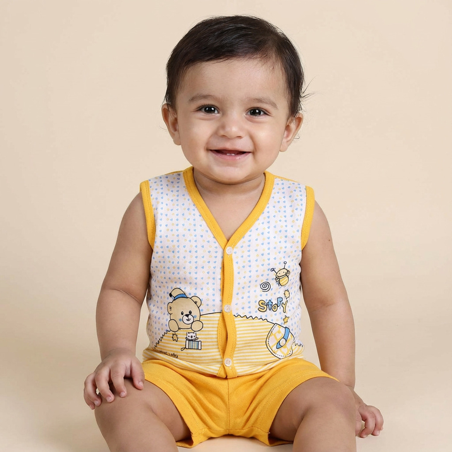 Image of GREEN TEE Baby Boys & Baby Girls Casual Vest Shorts