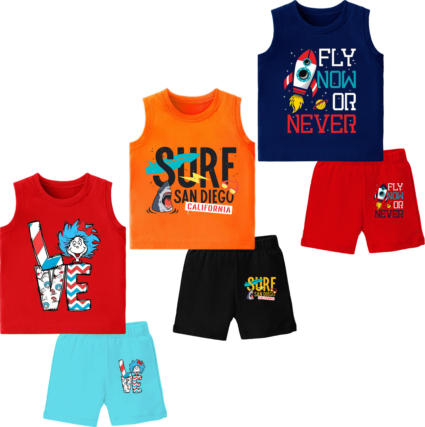 Image of Lavi-Tavi Baby Boys & Baby Girls Casual T-shirt Shorts