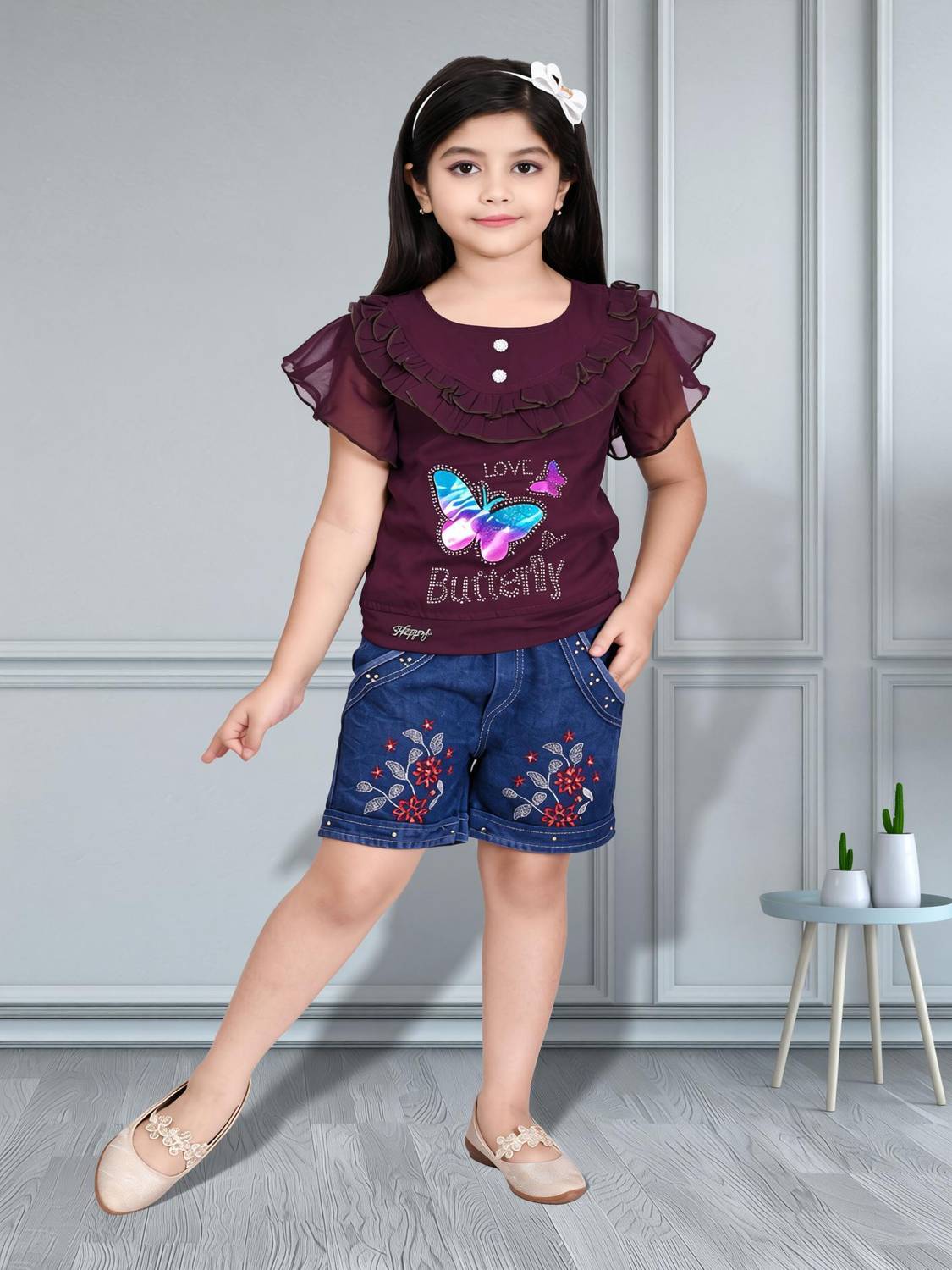 alvion Girls Party(Festive) Top Shorts