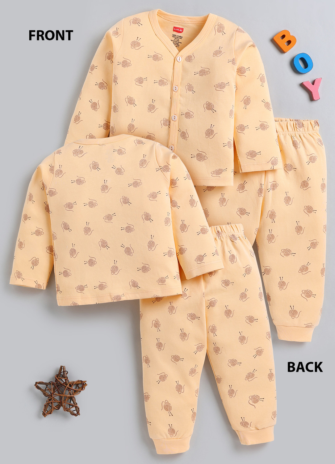 Image of LuvLap Baby Boys & Baby Girls Casual T-shirt Pyjama (Multicolor 13)
