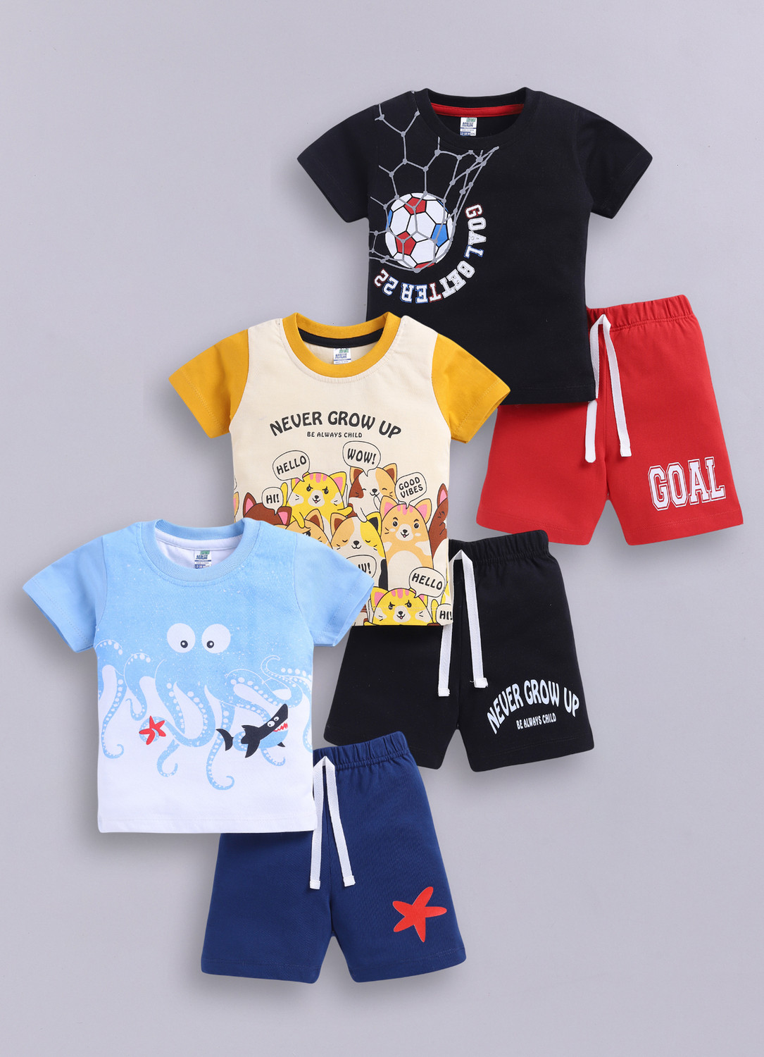 Image of SmartRAHO Boys Casual T-shirt Shorts