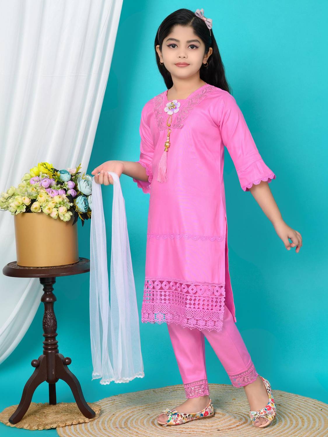ABZ FASHION Girls Casual Kurta Pyjama