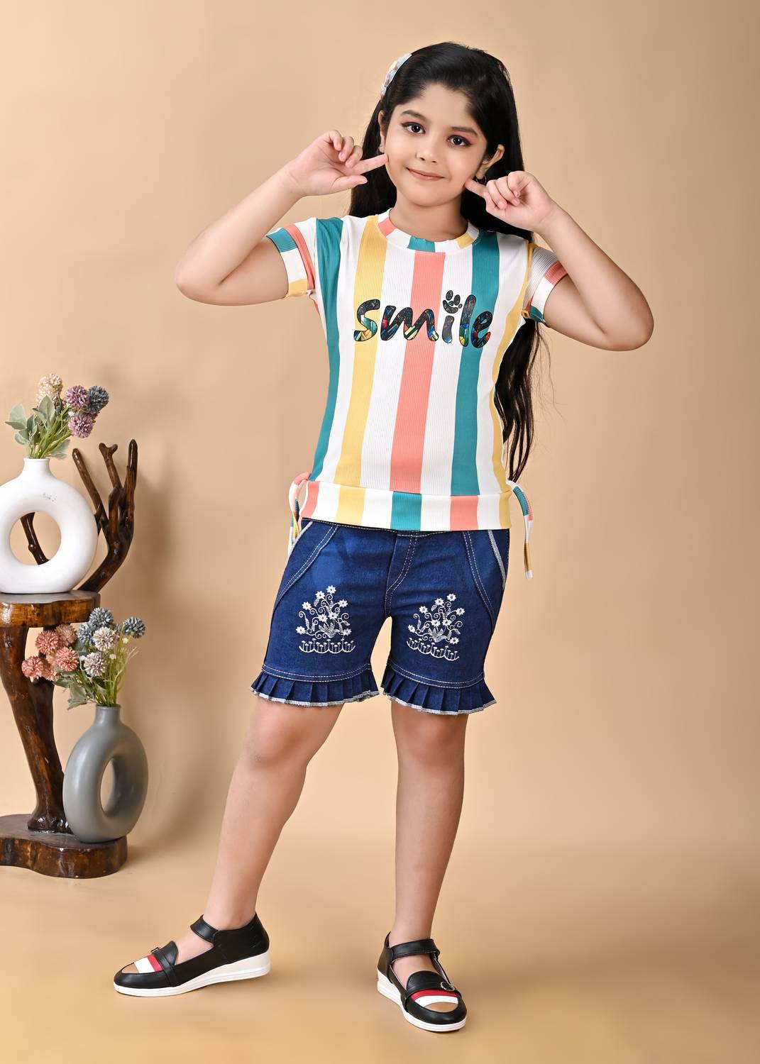 AFTAB DRESSES Girls Party(Festive) Top Shorts
