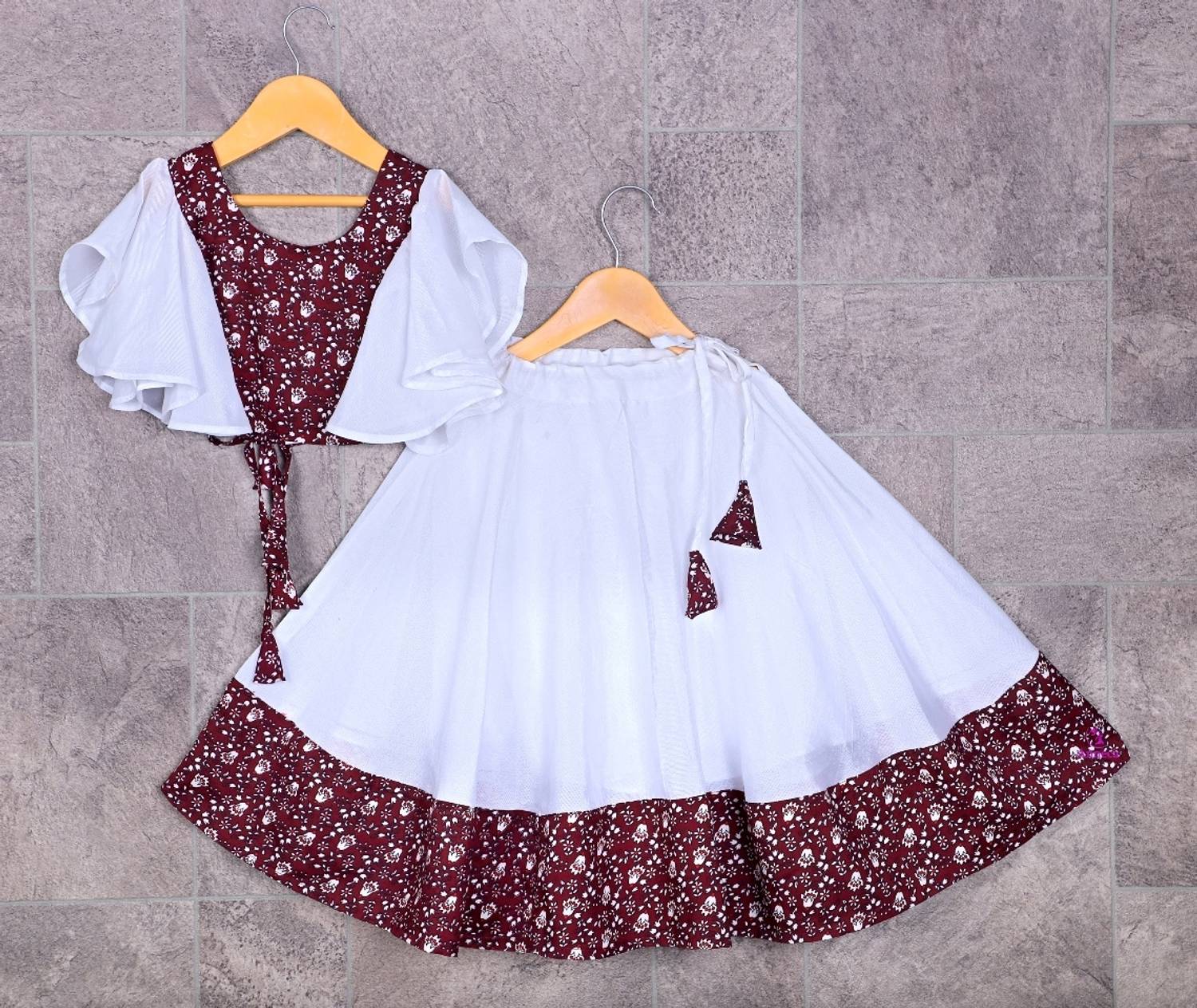 VidiRna Indi Girls Lehenga Choli Ethnic Wear Self Design, Printed Lehenga Choli
