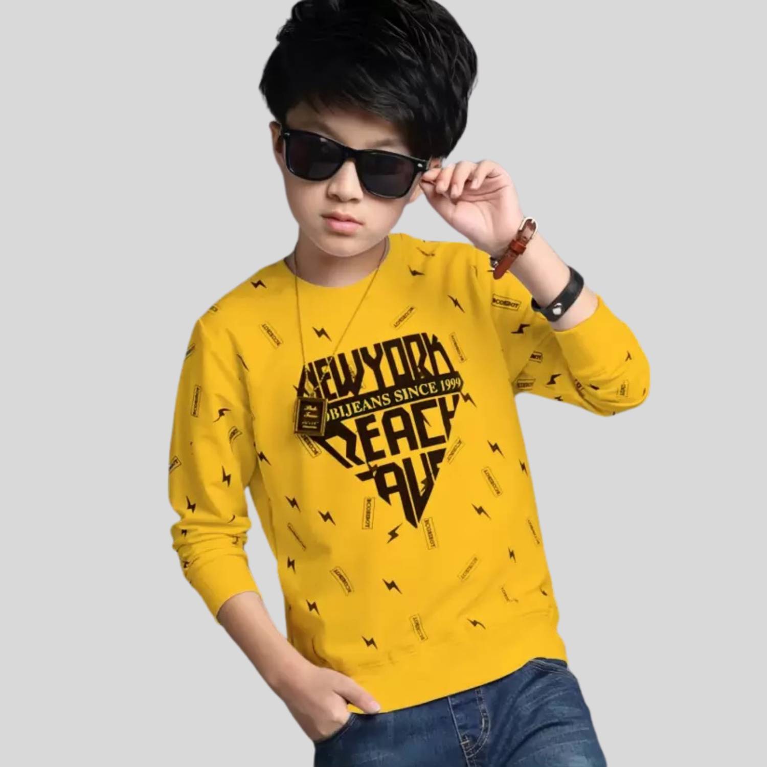 Ticoss Boys Printed Cotton Blend Regular T Shirt