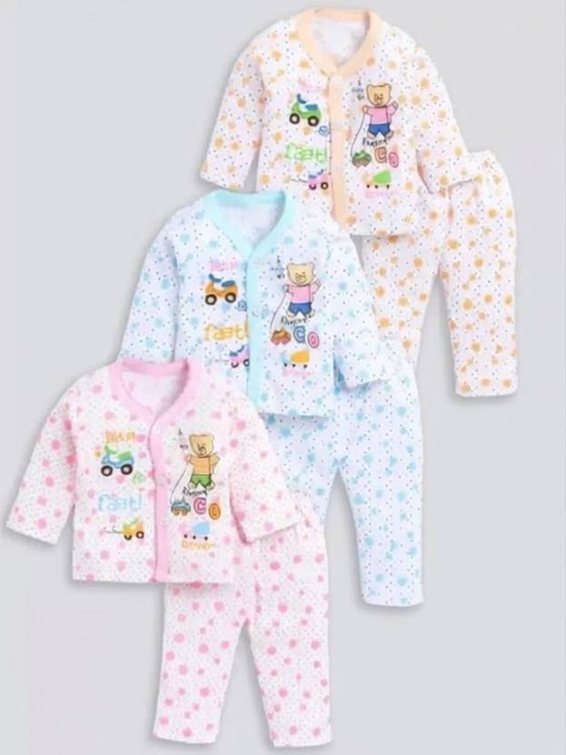 Kifayati Daam Baby Boys & Baby Girls Casual T-shirt Pyjama