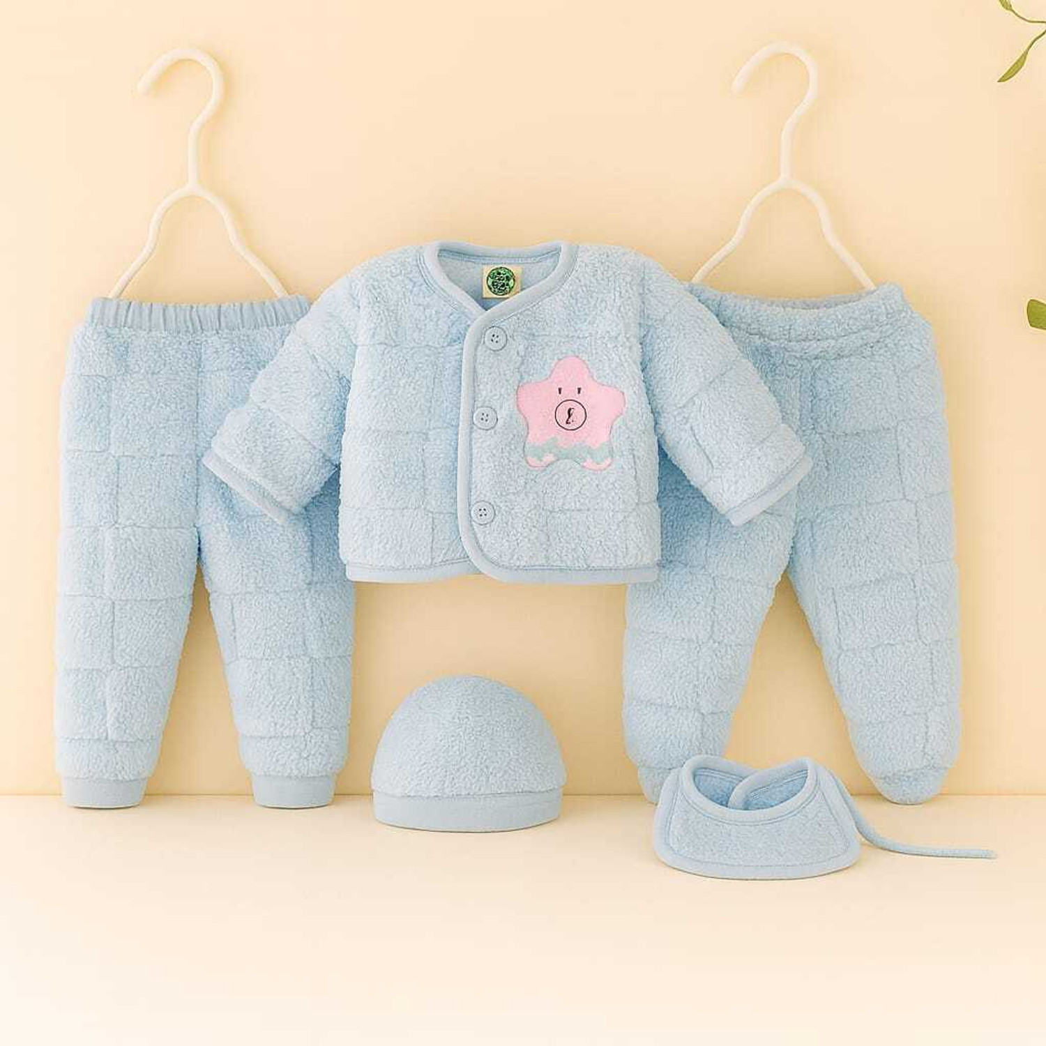 Image of KIDS PARYANIS Baby Boys & Baby Girls Casual Dress Pyjama, Bootie, Cap, Bib