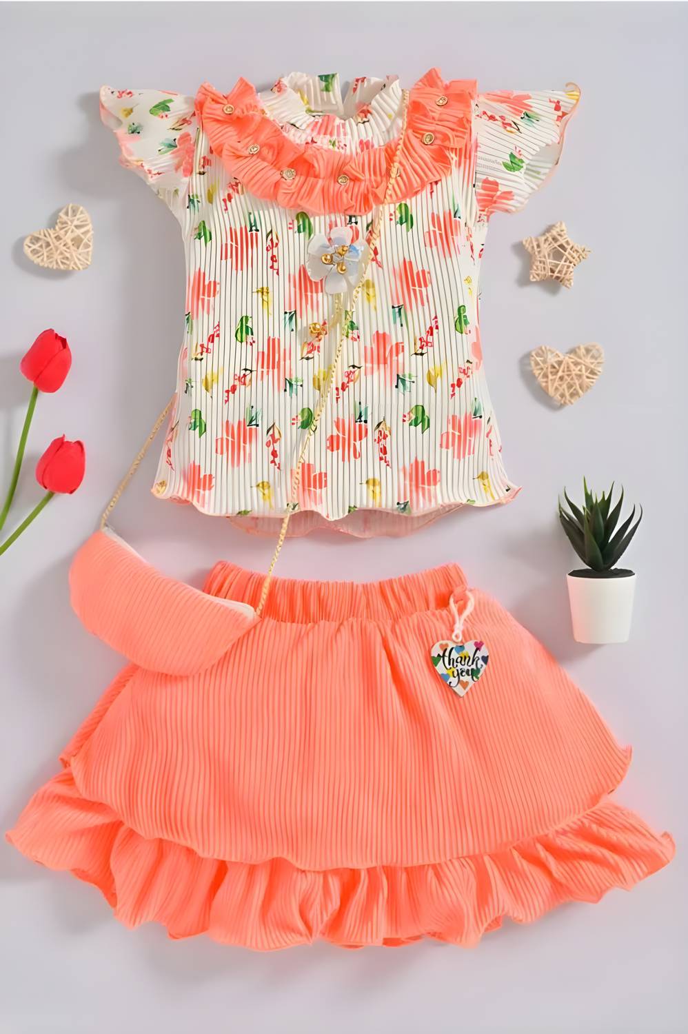 Mumbai fuhion Baby Girls Party(Festive) Top Skirt