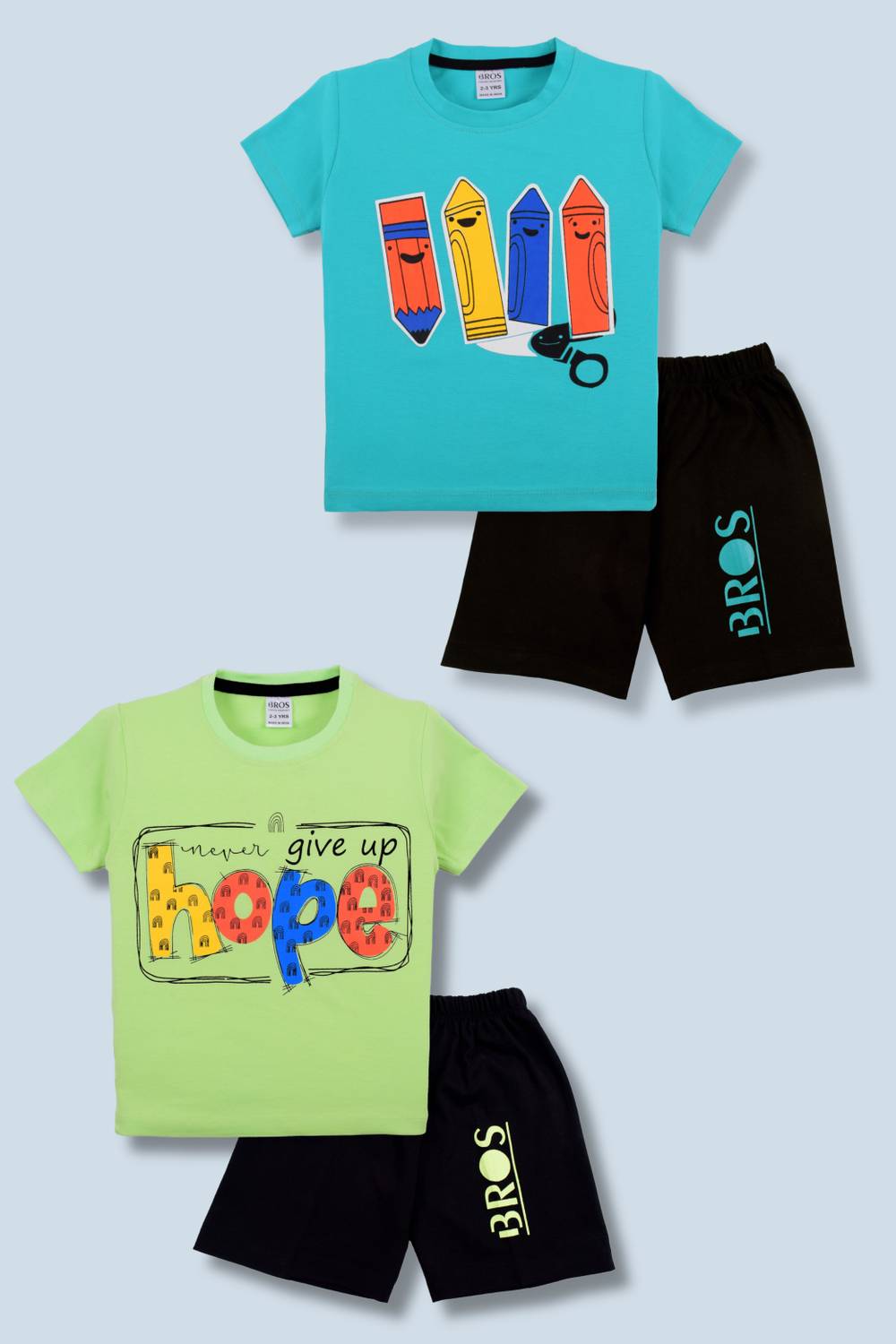 3BROS Boys & Girls Casual T-shirt Shorts