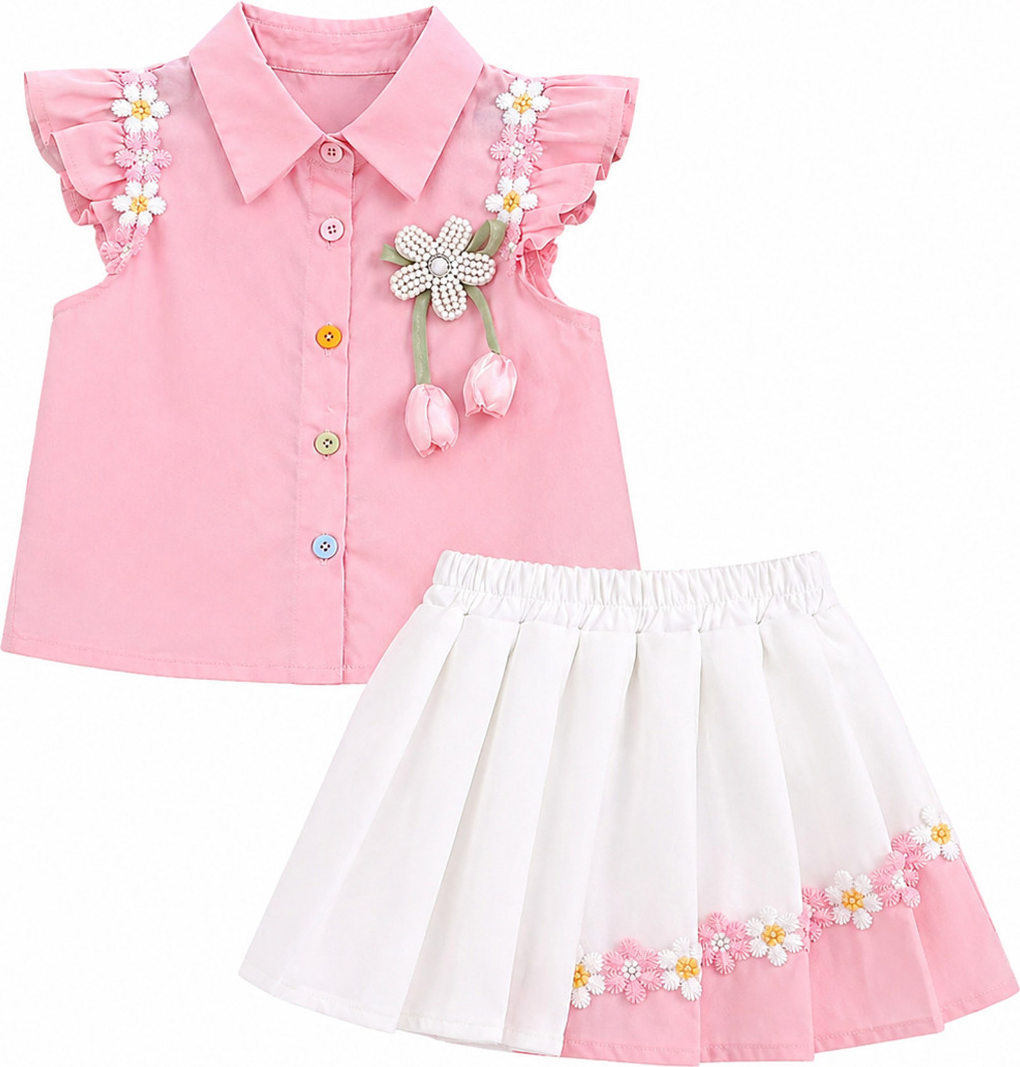 Image of KAVIA FASHION Girls Casual Top Skirt