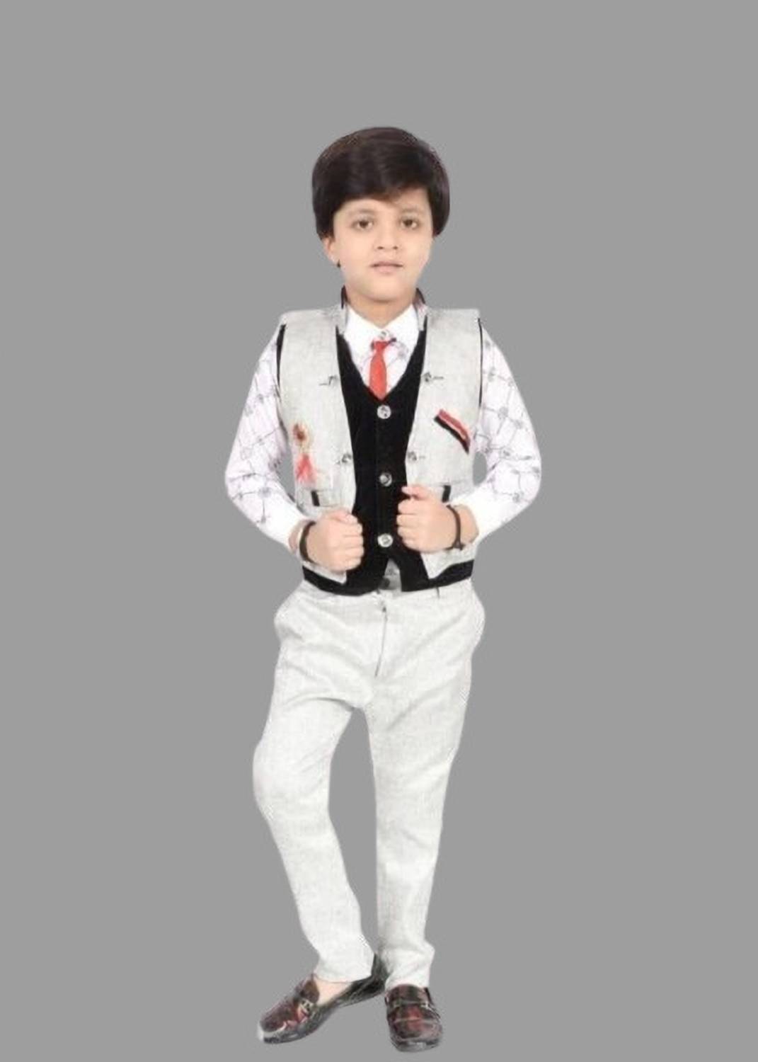 Adinath Creation Boys Party(Festive) Waistcoat Shirt, Pant