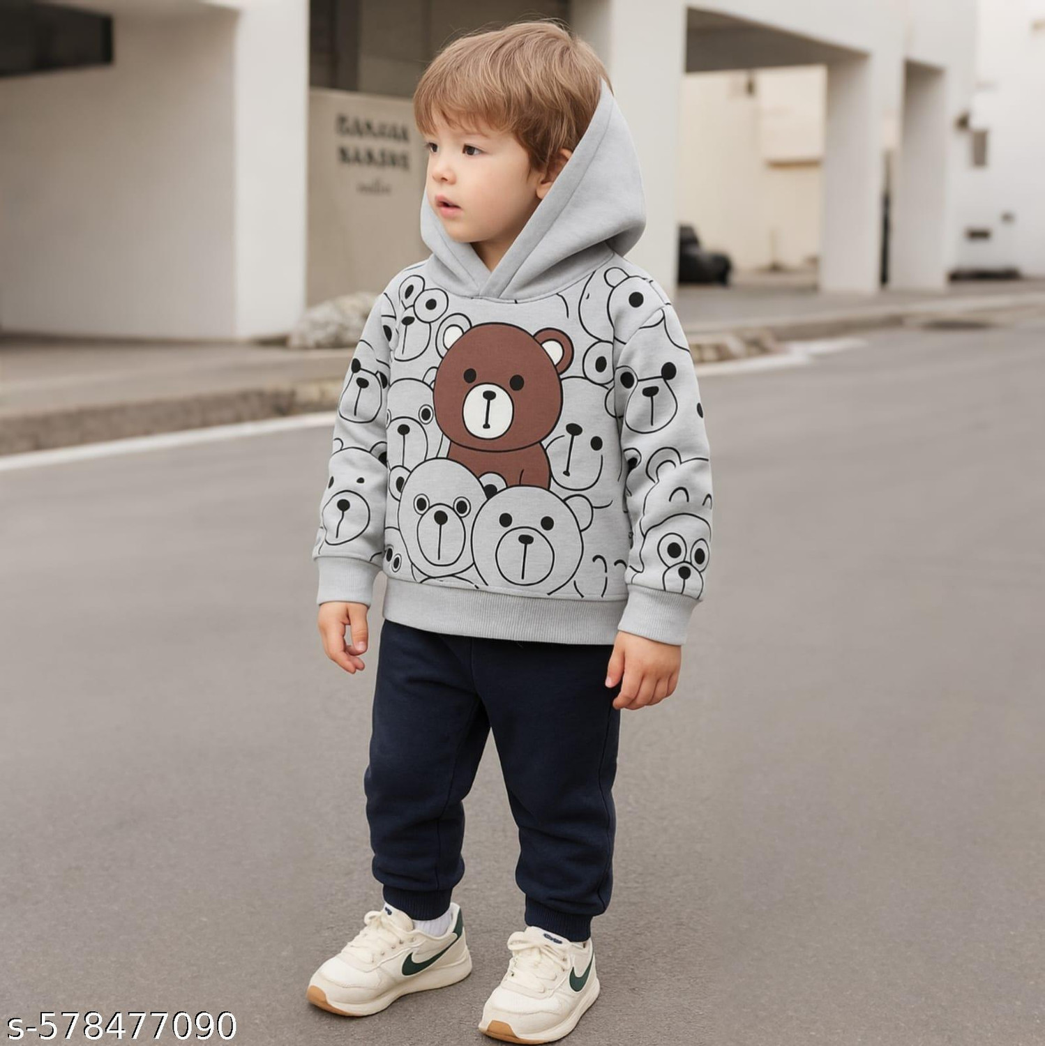 Image of Tera Fashion Boys & Girls Casual Sweatshirt Pant (Grey, Pack of 2)