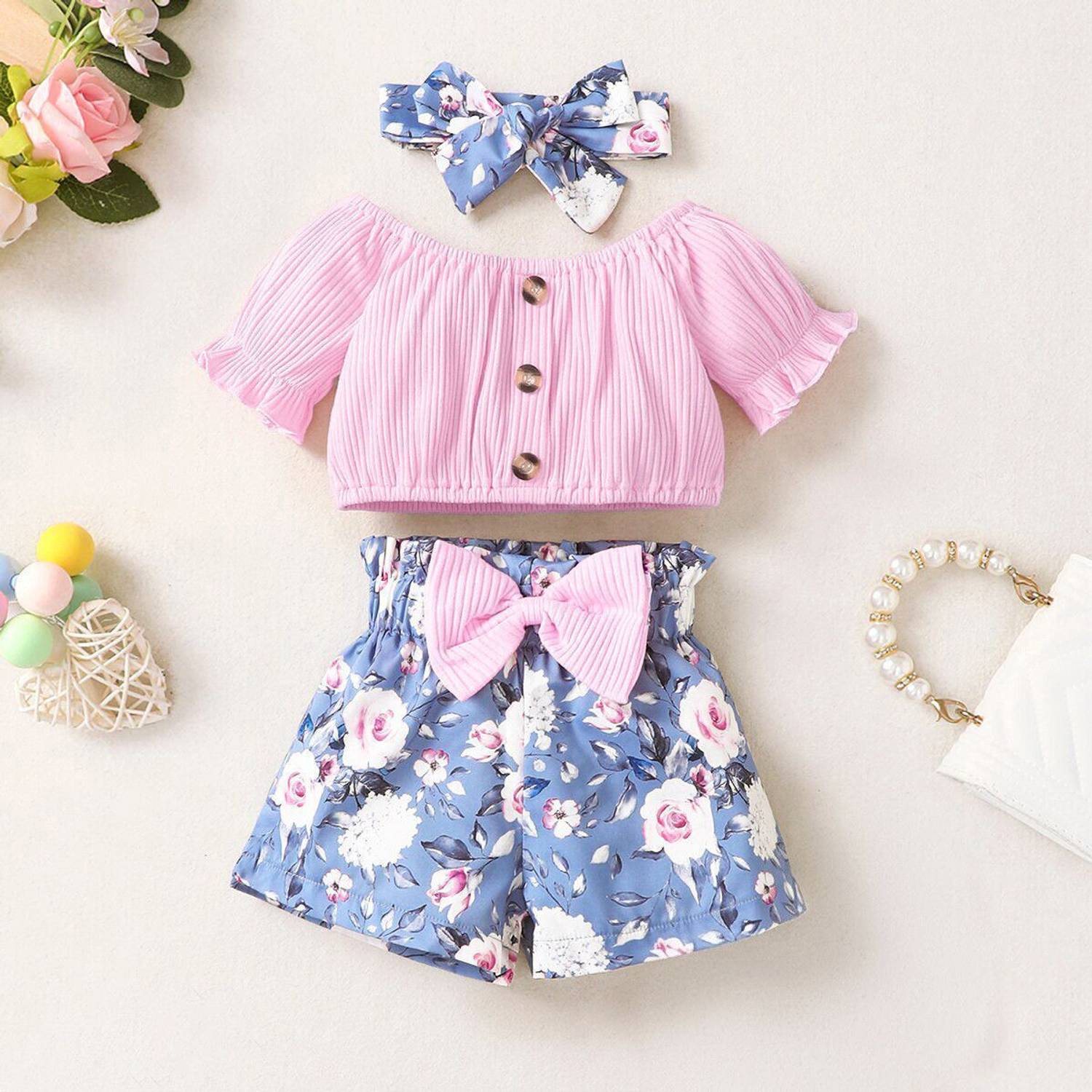 AVOVU Baby Girls Casual Top Top, Shorts