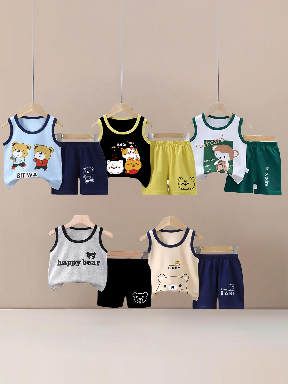 Image of Cute N Tight Baby Boys & Baby Girls Casual Vest Shorts