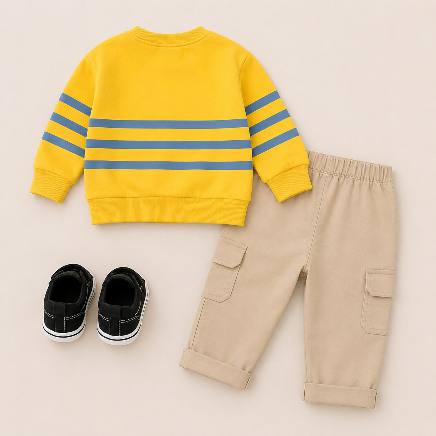 Image of BUGIE BUGIE Boys Casual T-shirt Pant (Yellow, Pack of 1)