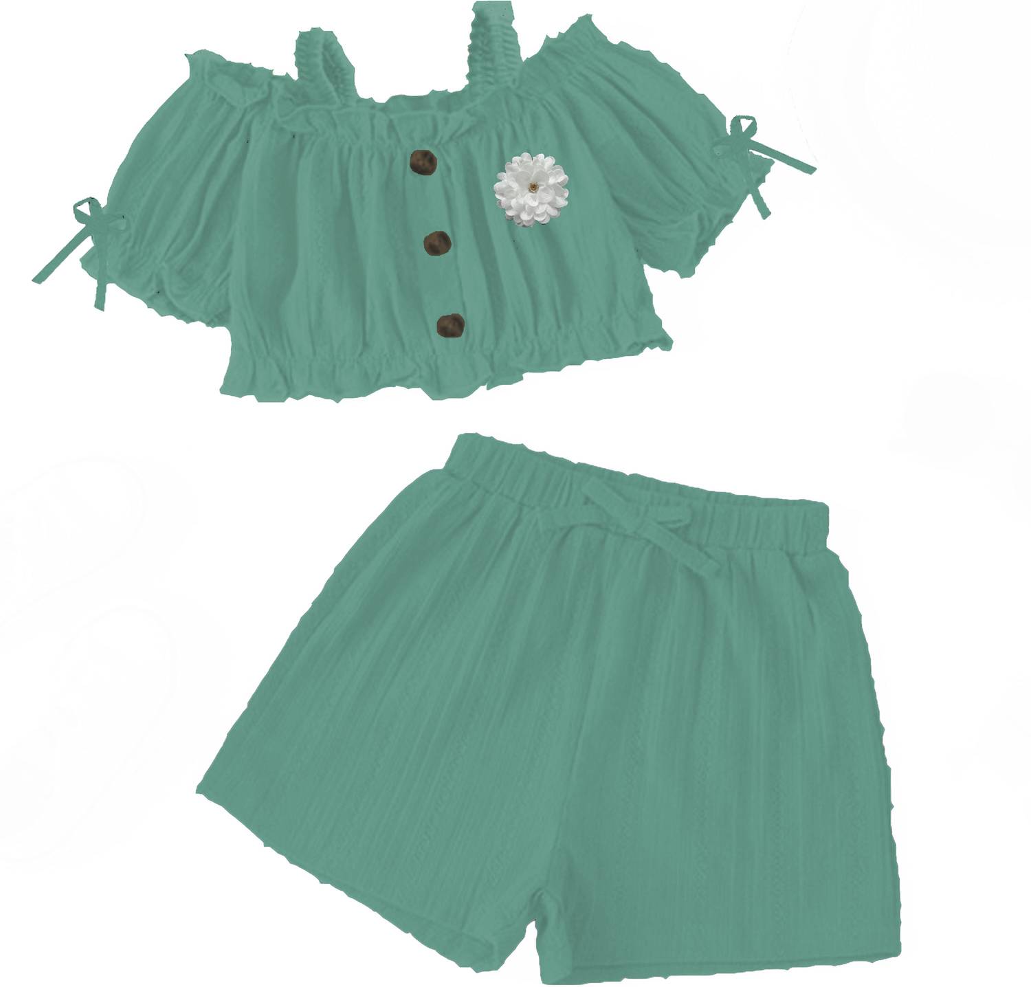 BHOOLKU Baby Girls Party(Festive) Top Shorts