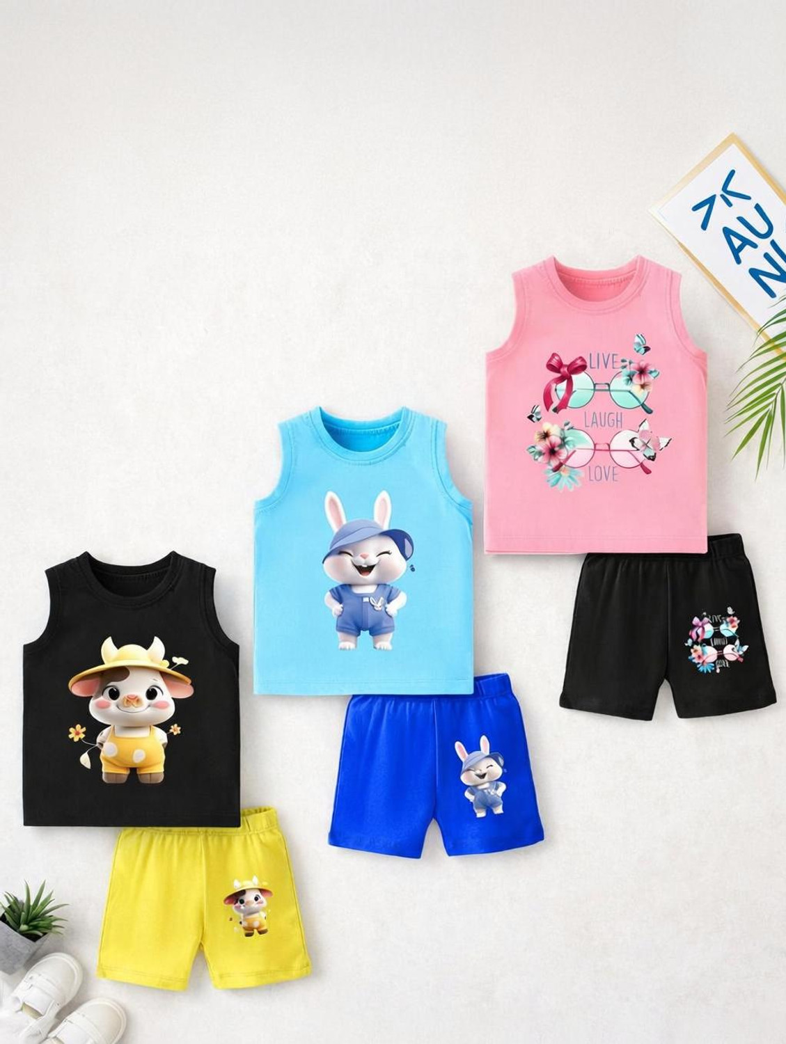 Image of Lavi-Tavi Baby Boys & Baby Girls Casual T-shirt Shorts