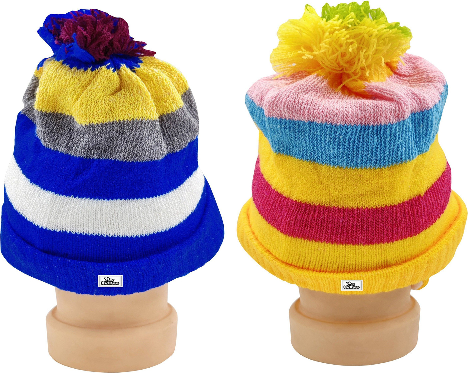 Image of KidBee Beanie (Multicolor, Pack of 2)