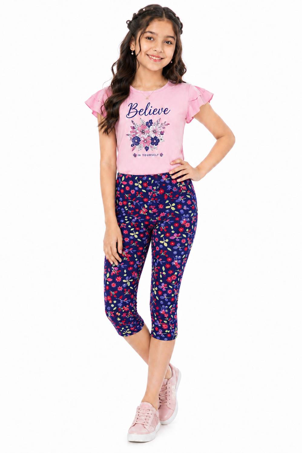 BodyCare Capri For Girls Casual Printed Pure Cotton