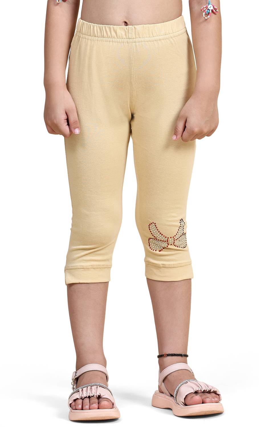 2K Kids Capri For Girls Casual Embellished Pure Cotton