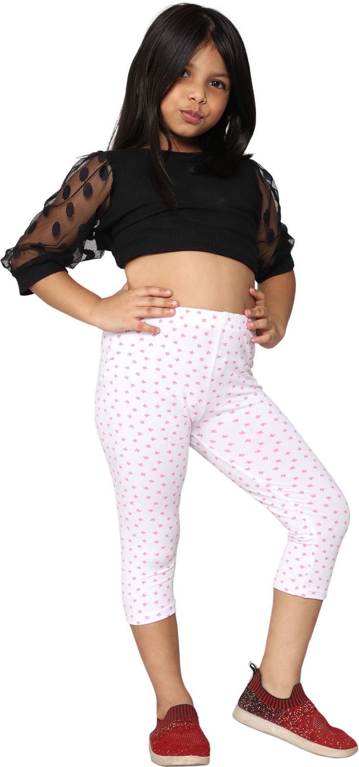 2K Kids Capri For Girls Casual Printed Viscose Blend