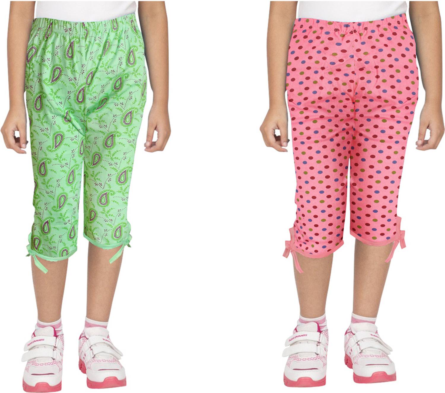 Vivin Capri For Girls Casual Printed Cotton Blend