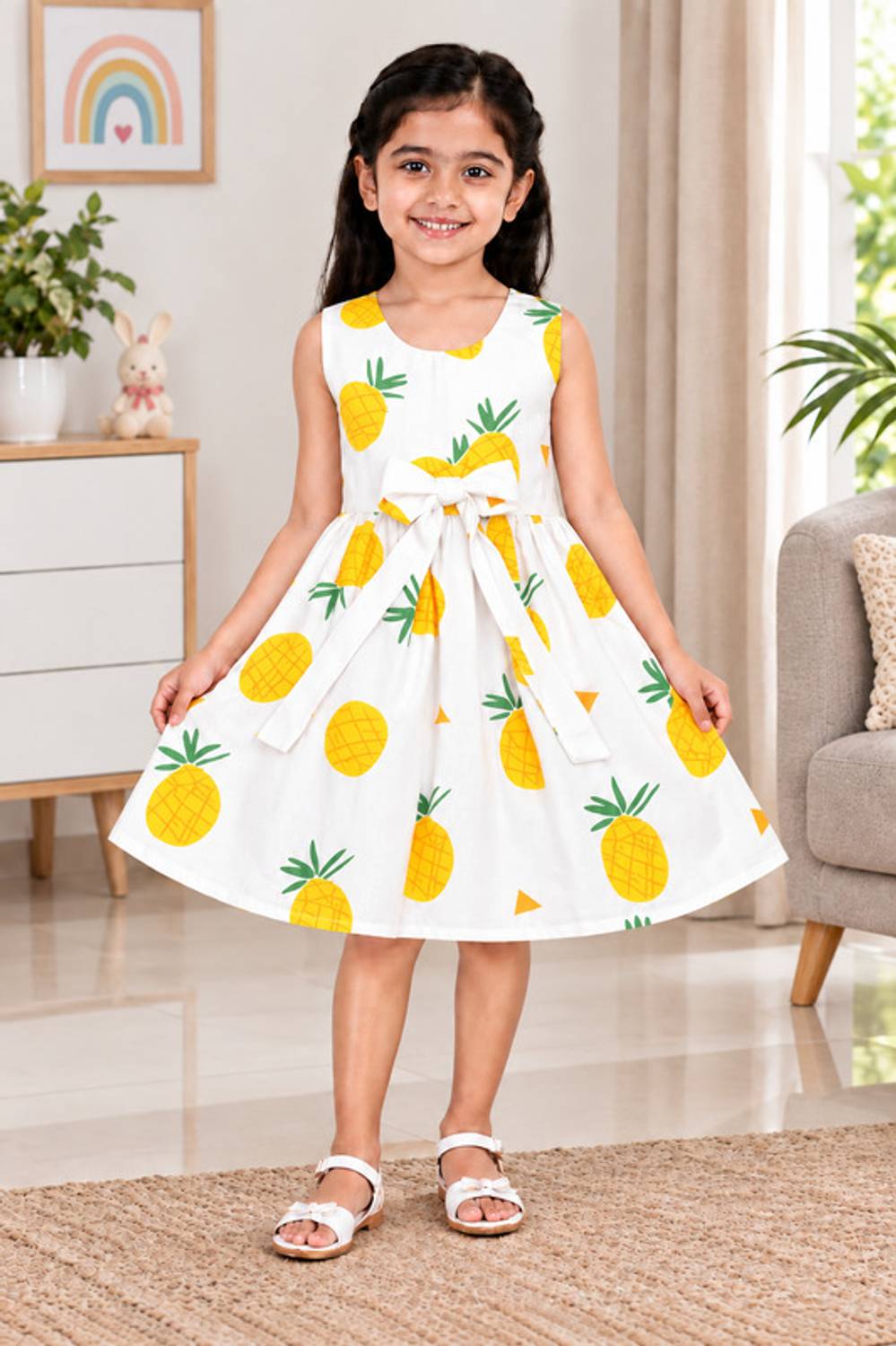 AKD FASHION Indi Girls Midi/Knee Length Casual Dress