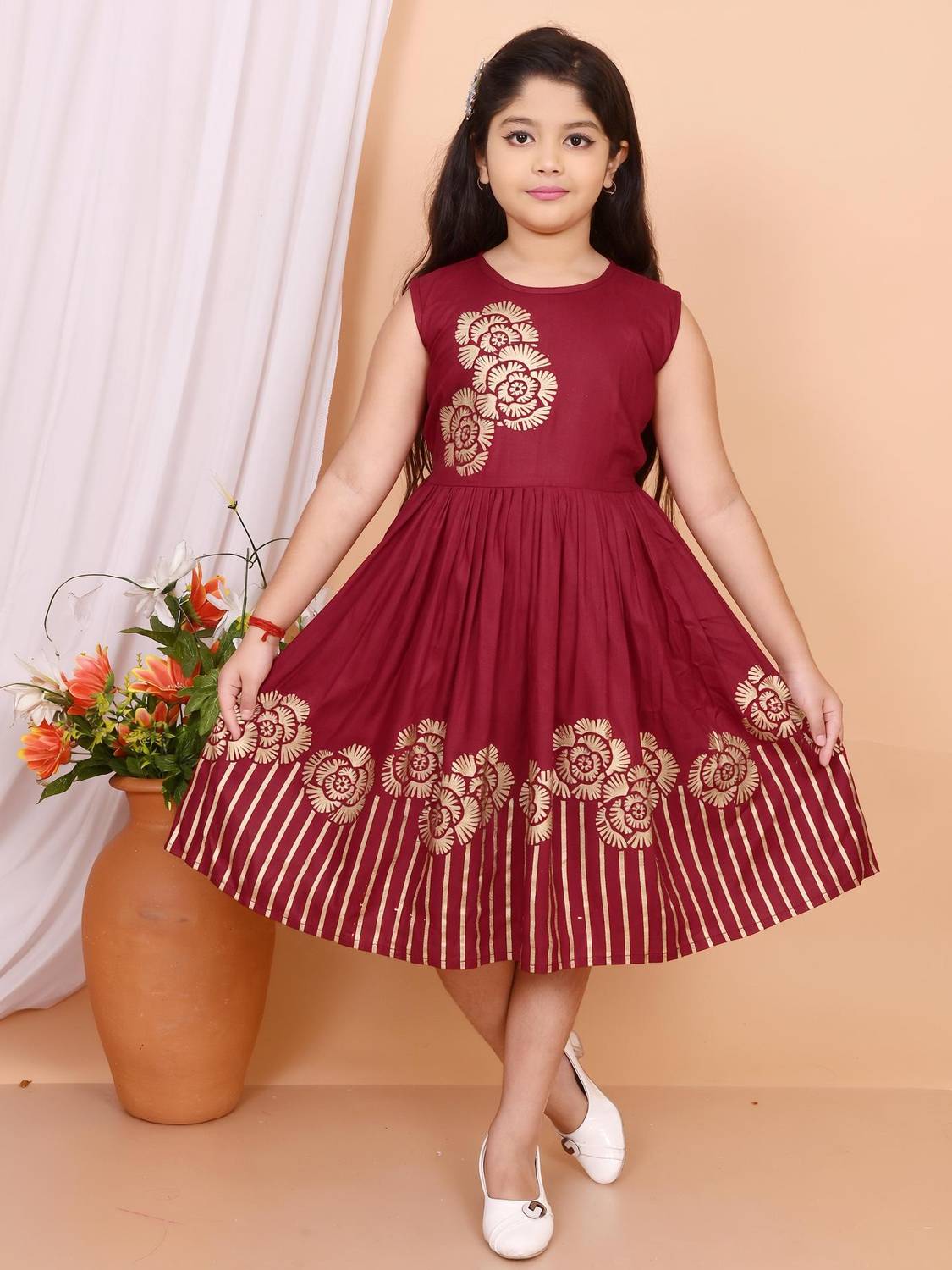 Anaina Dresses Indi Girls Midi/Knee Length Festive/Wedding Dress