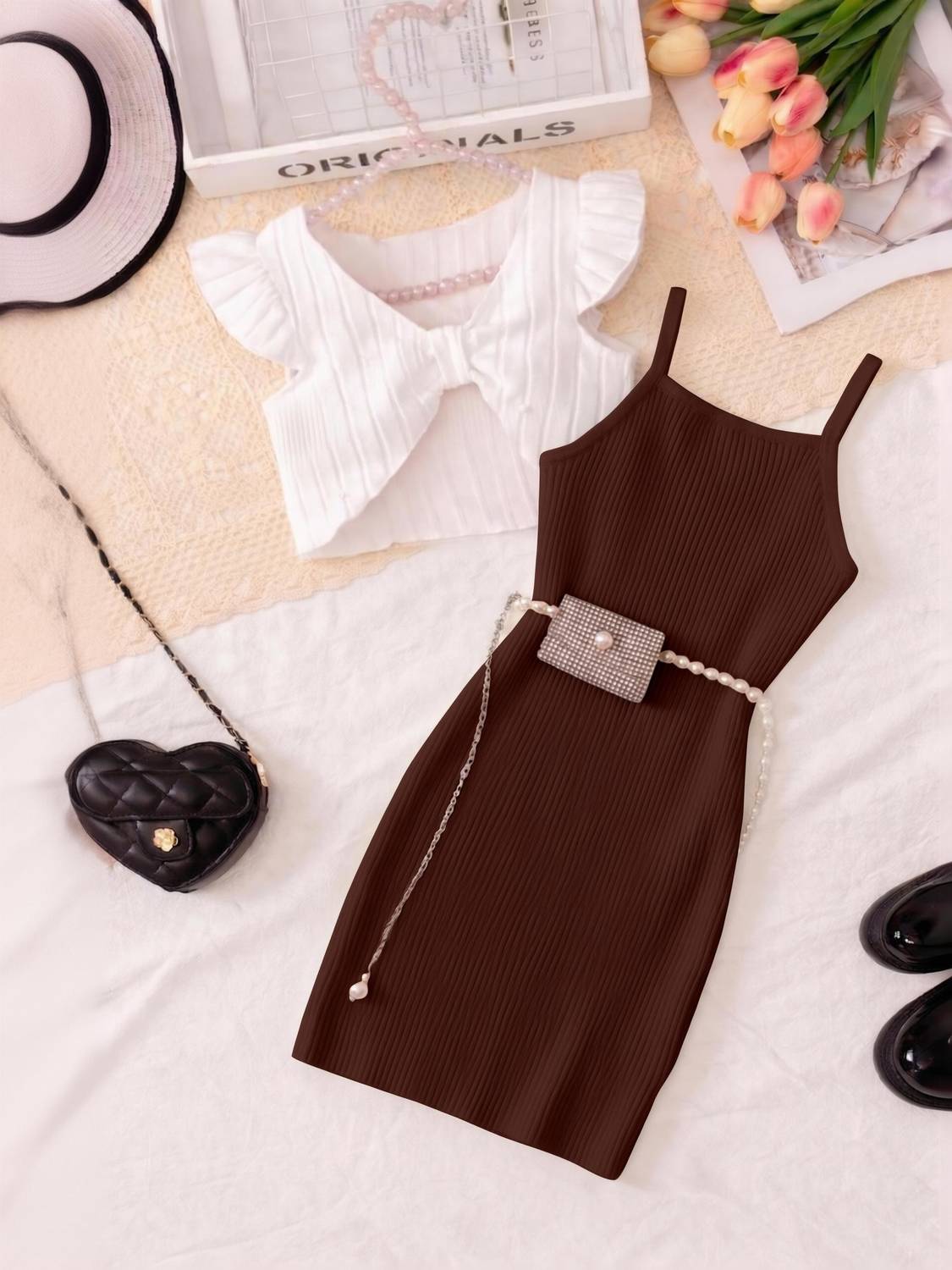 Aradhna Tex Girls Midi/Knee Length Casual Dress