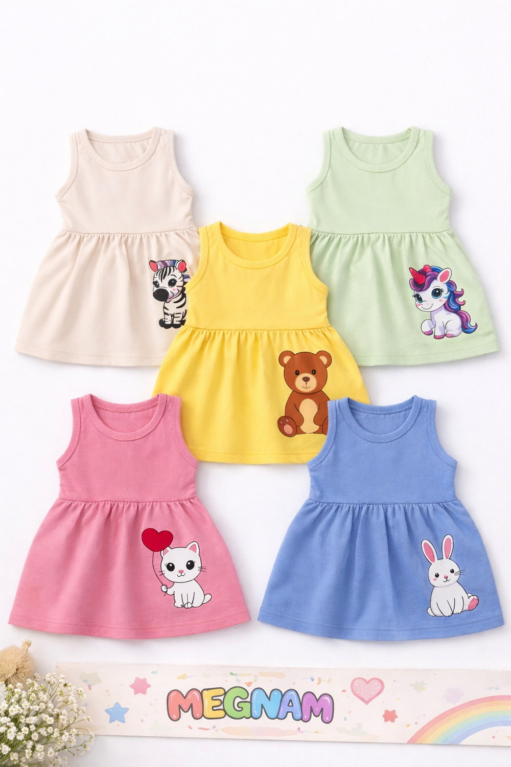 Image of MEGNAM Baby Girls Above Knee Casual Dress